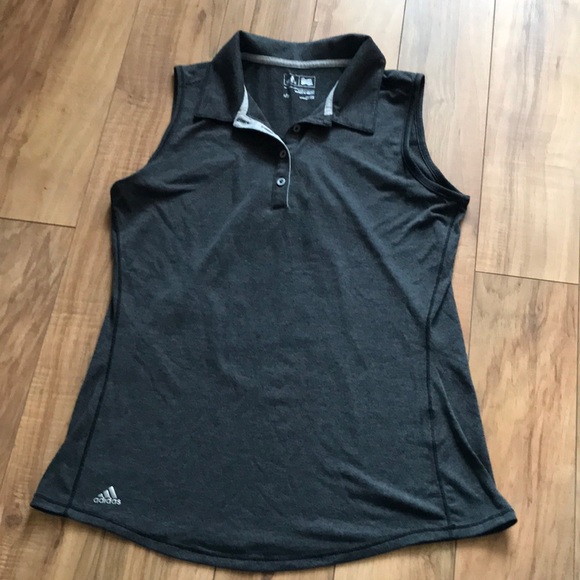 Adidas Dark Grey Sleeveless Polo - Picture 1 of 4